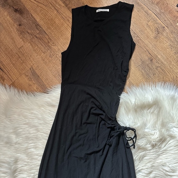 REFORMATION Doria Dress In Black - Picture 4 of 7